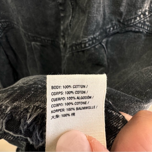 NWT Free People We The Free Hannah Denim Mini Dress Black Oversize Size XS - Picture 13 of 16